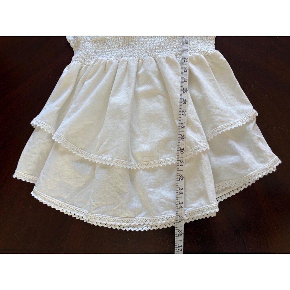 Aqua NWT White Sleeveless Smocked Waist Mini Dress Size Large - Picture 10 of 10